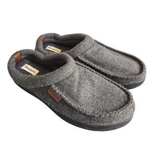 Dearfoam Men's Clog Slippers‎ Dark Heather Grey Memory Foam Wool Size XL 13-14